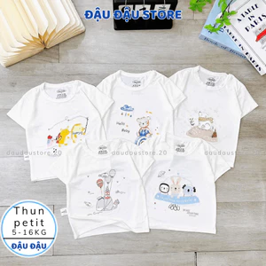 Set 3/5 Áo Cộc Tay Thun Lạnh Sơ Sinh in hoạ tiết mềm mịn cho bé trai bé gái size 4 -14 kg MD-ACV10 Đậu Đậu Store