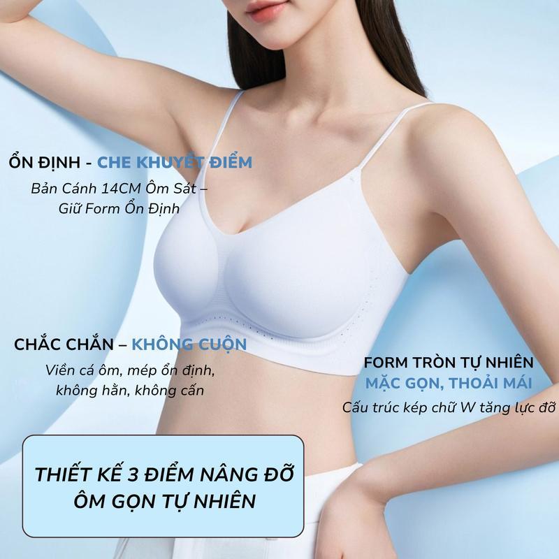 [SANTONY x HƯƠNG GIANG] Áo Ngực Không Gọng - Mút Lỗ Thoáng Khí Không Lộ Viền Khi Mặc Áo Ôm, Mỏng 12D Hè Siêu Thoáng Mát