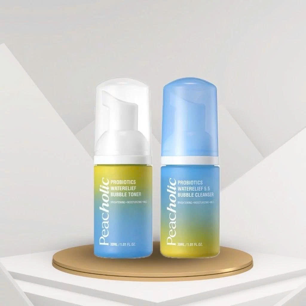 S74_ Combo 1 chai sữa rửa mặt Peacholic mini 30ml + 1 chai toner Peacholic mini 30ml BAO BÌ MỚI