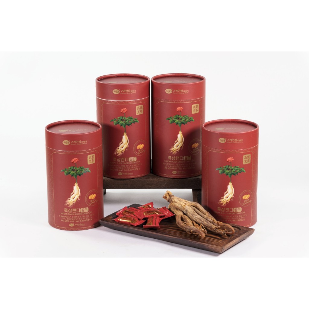 KGS Korean Black Ginseng Candy Gold 250g Kẹo Hắc Sâm Hàn Quốc Gold KGS Hôp/Gói 250g