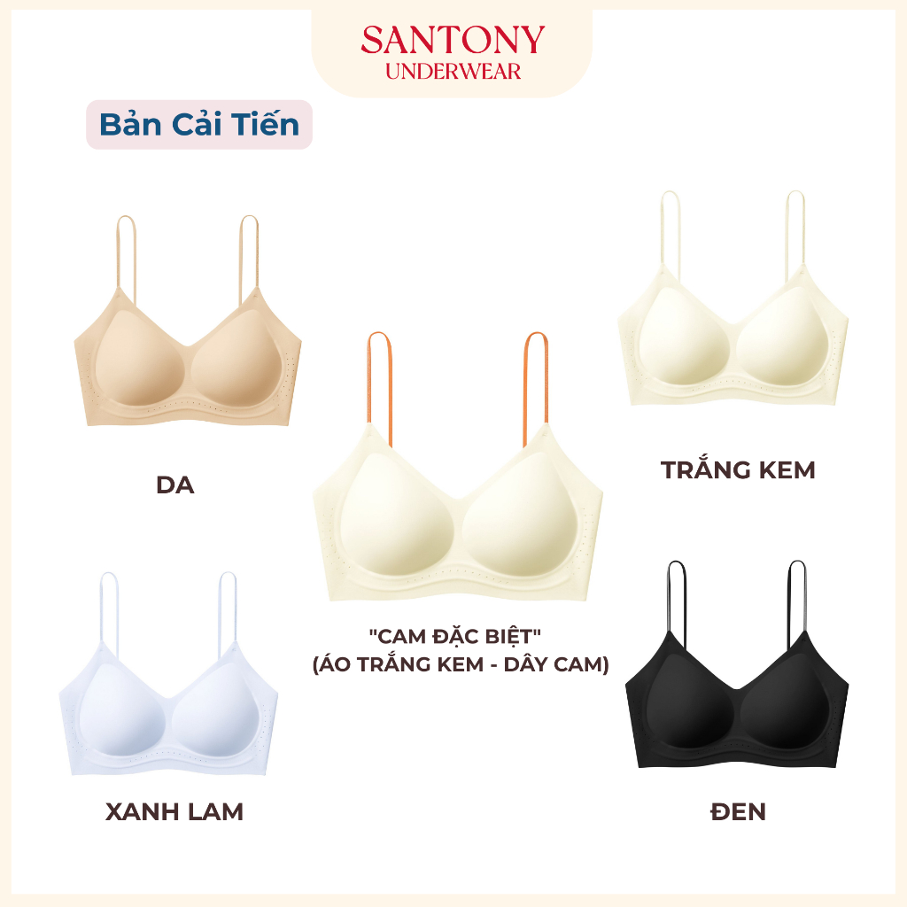 [SANTONY x HƯƠNG GIANG] Áo Ngực Không Gọng - Mút Lỗ Thoáng Khí Không Lộ Viền Khi Mặc Áo Ôm, Mỏng 12D Hè Siêu Thoáng Mát