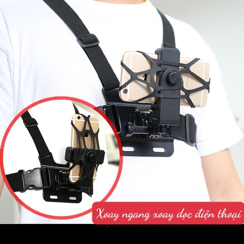 Bộ Dây Đai Đeo Ngực Gắn Điện Thoại, Camera Hành Trình, Gopro,..Đa Dạng Mẫu Mã và Phụ Kiện Chắc Chắn Quay Video Phóng Sự