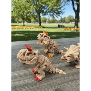 Móc Khóa Khủng Long Bộ Xương 3D In Khớp Cử Động Độc Lạ Dễ Thương - in 3D Nhựa PLA An Toàn