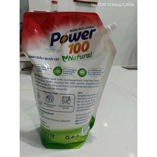 Nước rửa chén POWER100 Natural Tinh Dầu bưởi tây