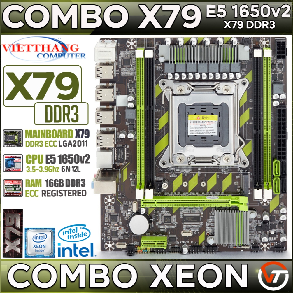 Combo Mainboard X79 + CPU E5 1650v2 Tốc độ cao 3.5G hz - 3.9 Ghz