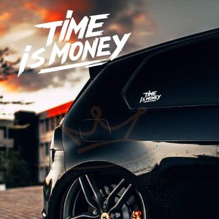 Tem chữ Time is money dán trang trí đa vị trí phù hợp cho ô tô và xe máy ( TC008)