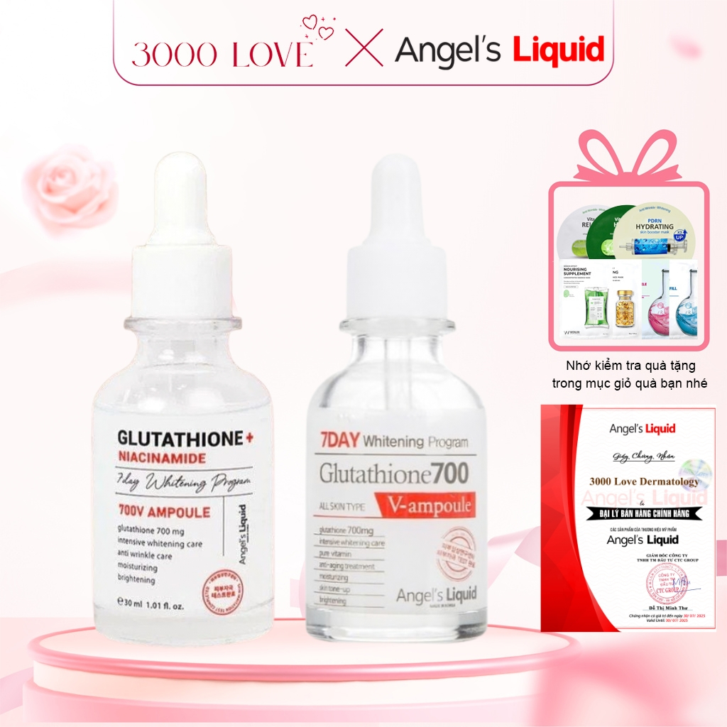 Serum Angel's Liquid 7 Day Whitening Glutathione + Niacinamide 30ml dưỡng sáng, mờ thâm