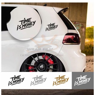 Tem chữ Time is money dán trang trí đa vị trí phù hợp cho ô tô và xe máy ( TC008)