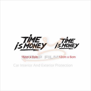 Tem chữ Time is money dán trang trí đa vị trí phù hợp cho ô tô và xe máy ( TC008)