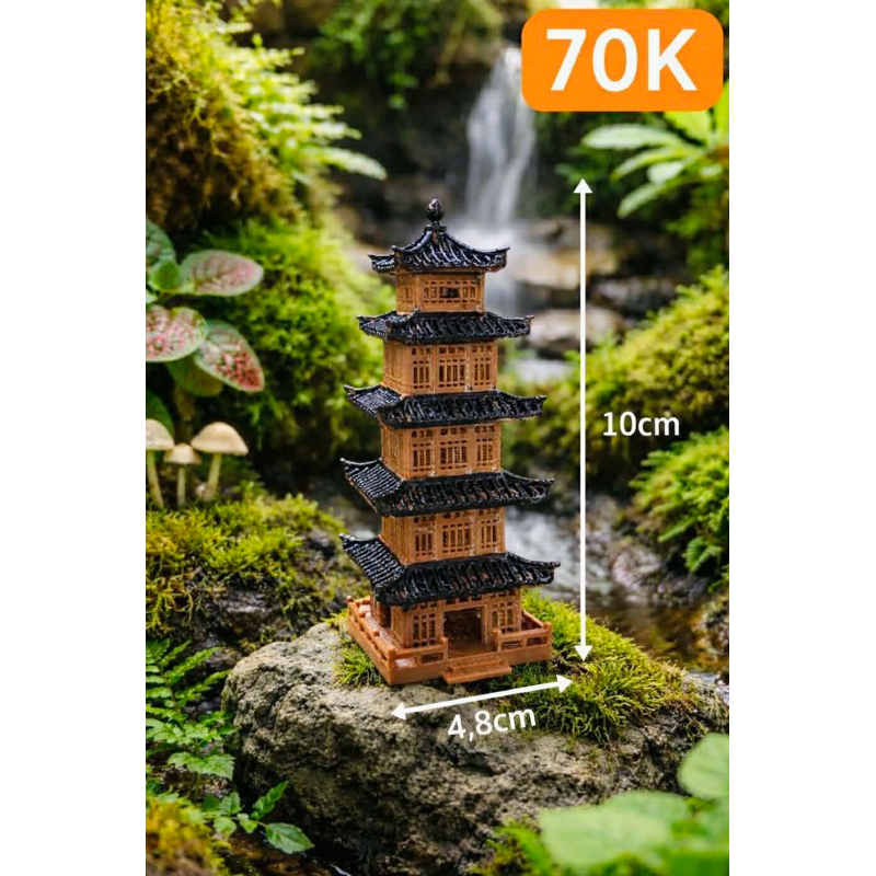 Tháp trang trí tiểu cảnh - non bộ - terrarium - bán cạn