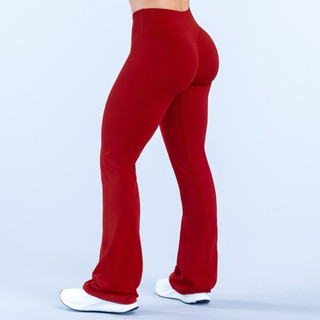 Quần legging, Quần Loe Vision Flares tập gym nữ cạp chéo nâng mông - Quần dài thể thao dệt kim co giãn hack dáng (viql)