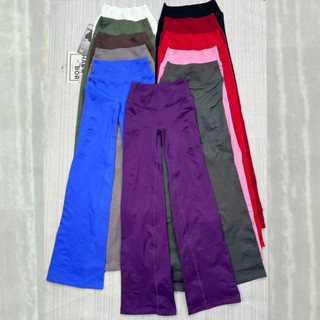 Quần legging, Quần Loe Vision Flares tập gym nữ cạp chéo nâng mông - Quần dài thể thao dệt kim co giãn hack dáng (viql)