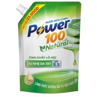Nước rửa chén POWER100 Natural Tinh Dầu Lô Hội  - 3kg