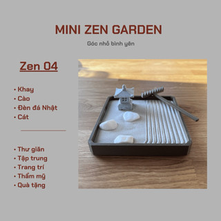 Vườn thiền cát mini trang trí bàn làm việc/ Mini Zen Garden - Bộ thiền cát thư giãn, giảm stress - Desk Decor Set