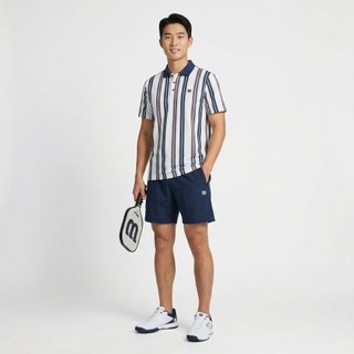 Set Quần Áo Pickleball Wilson Nam Cao Cấp – Áo Polo Kẻ Sọc + Quần Short Thể Thao 6 Inch 2026