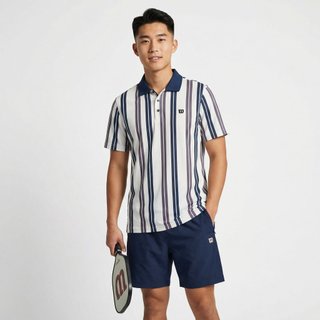 Set Quần Áo Pickleball Wilson Nam Cao Cấp – Áo Polo Kẻ Sọc + Quần Short Thể Thao 6 Inch 2026