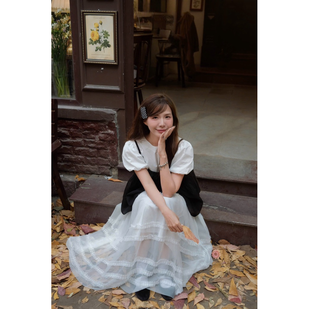 (Hàng QC) Chân váy dài hoạ tiết tầng bèo lượn (có lớp lót) 1858 Nữ the.sweaterweather TSW