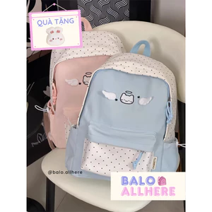 Balo Nữ Chấm Bi Dễ Thương Chống Nước BL543