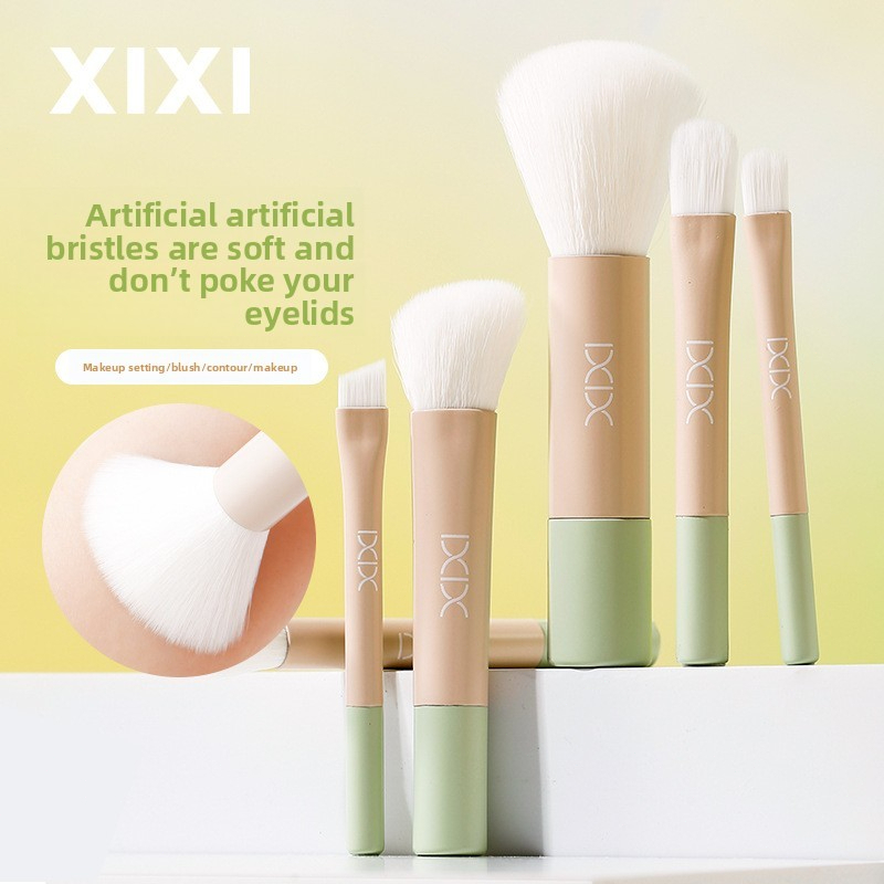 Xixi Bộ Cọ Trang Điểm 6 Món Mini Macaron Dễ Thương, Cọ Mịn, Gọn Nhẹ, Mang Theo Du Lịch XS08