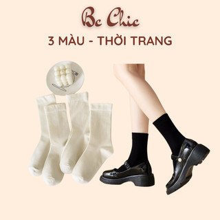 [Hàng chuẩn] Tất cao cổ T 800 chất cotton trơn mềm , 3 màu cổ bo chun siêu co giãn BC_CHIC LINGERIE