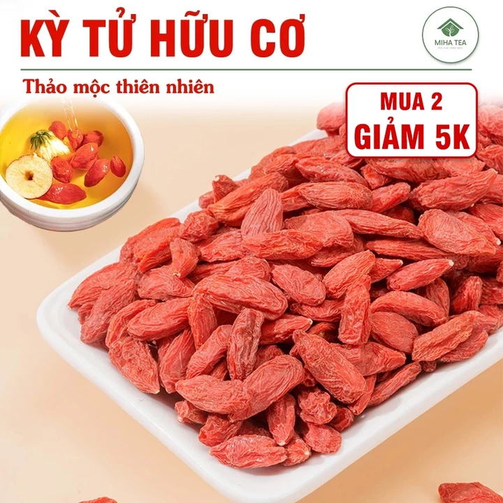 Kỳ tử hữu cơ 100g, kỷ tử đỏ Ninh Hạ, hạt kỷ tử ngọt, thơm, pha trà, nấu canh, tốt cho sức khỏe
