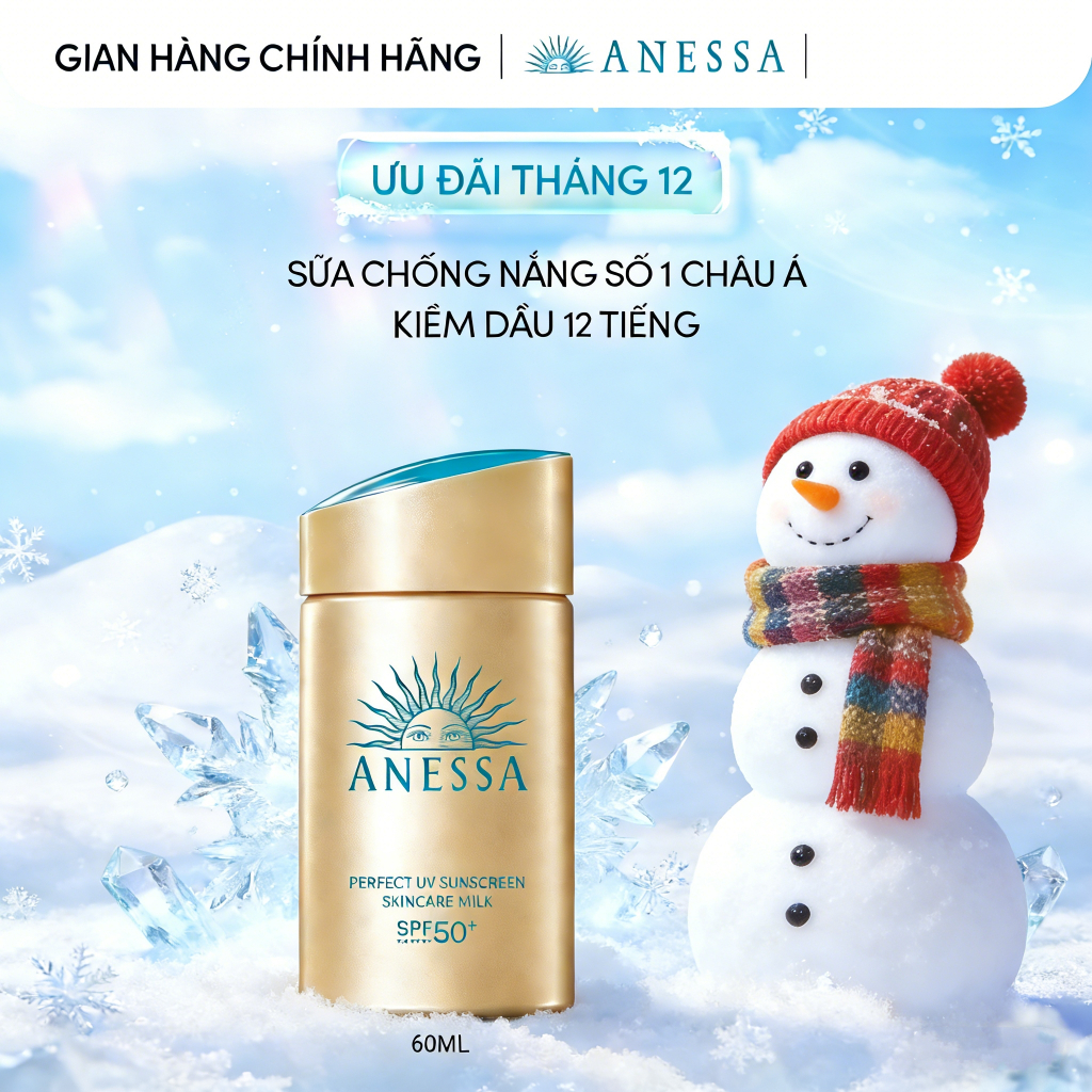 Anessa Perfect UV Sunscreen Skincare Milk SPF 50+ PA+++ – Chống nắng & Kháng mồ hôi (60ml)