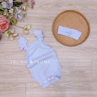 (Trứng 3-13kg) Body chip kèm nơ hoa nhí form ôm (~ muốn thoải mái tăng size ạ)