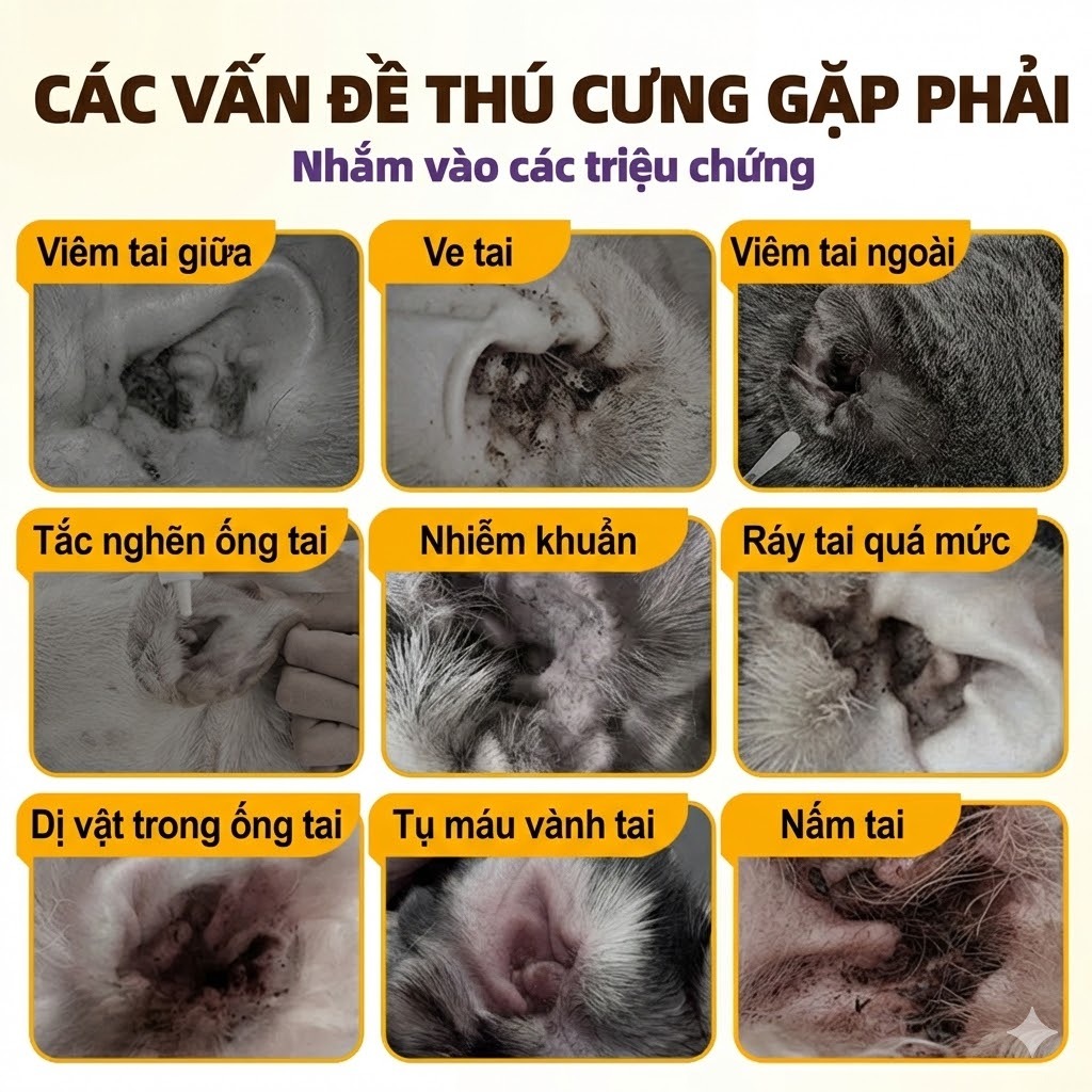 Cassiel Pet Nước Nhỏ Tai Đa Năng Cho Chó Mèo Loại Bỏ Bụi Bẩn Khử Ngừa Viêm Tai Mùi Làm Dịu Ngứa Do Bụi