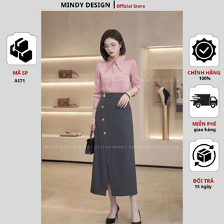 A171 - Áo Sơ Mi Lụa Nữ Dài Tay Cao Cấp MindyDesign - Áo Sơ Mi Công Sở Kiểu Dáng Thanh Lịch, Chất Lụa Ý Mềm Mịn Không Nhă