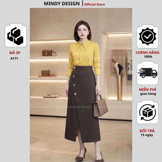 A171 - Áo Sơ Mi Lụa Nữ Dài Tay Cao Cấp MindyDesign - Áo Sơ Mi Công Sở Kiểu Dáng Thanh Lịch, Chất Lụa Ý Mềm Mịn Không Nhă