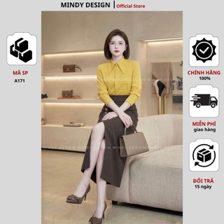 A171 - Áo Sơ Mi Lụa Nữ Dài Tay Cao Cấp MindyDesign - Áo Sơ Mi Công Sở Kiểu Dáng Thanh Lịch, Chất Lụa Ý Mềm Mịn Không Nhă
