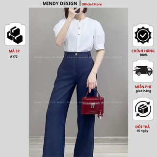 A172 - Áo Sơ Mi Sợi Tre Nữ Ngắn Tay Cao Cấp MindyDesign - Áo Sơ Mi Công Sở Khử Mùi Hạn Chế Nhăn, Chất Vải Mềm Mịn Thoáng