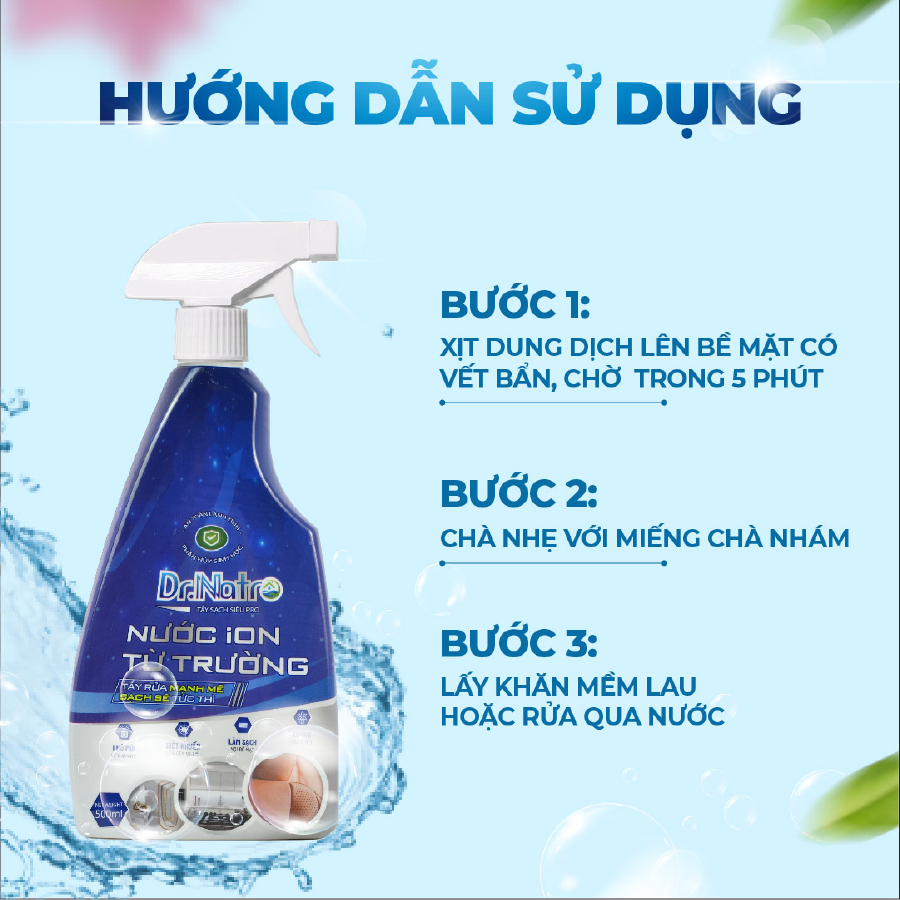 (Dr Natro) Combo 5 Chai Siêu Tẩy Đa Năng  500ml, Làm Sạch Bề Mặt, Loại Bỏ Mùi Hôi, Khử Khuẩn