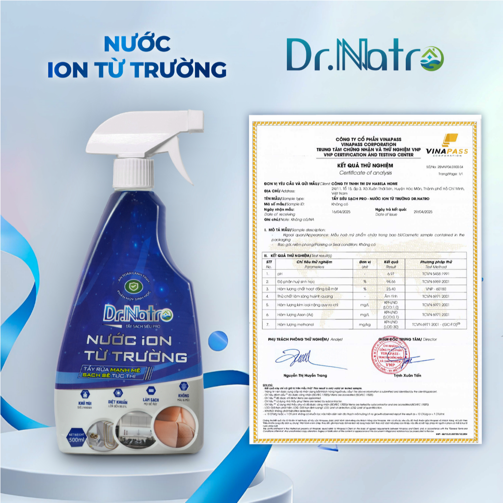 (Dr Natro) Combo 5 Chai Siêu Tẩy Đa Năng  500ml, Làm Sạch Bề Mặt, Loại Bỏ Mùi Hôi, Khử Khuẩn