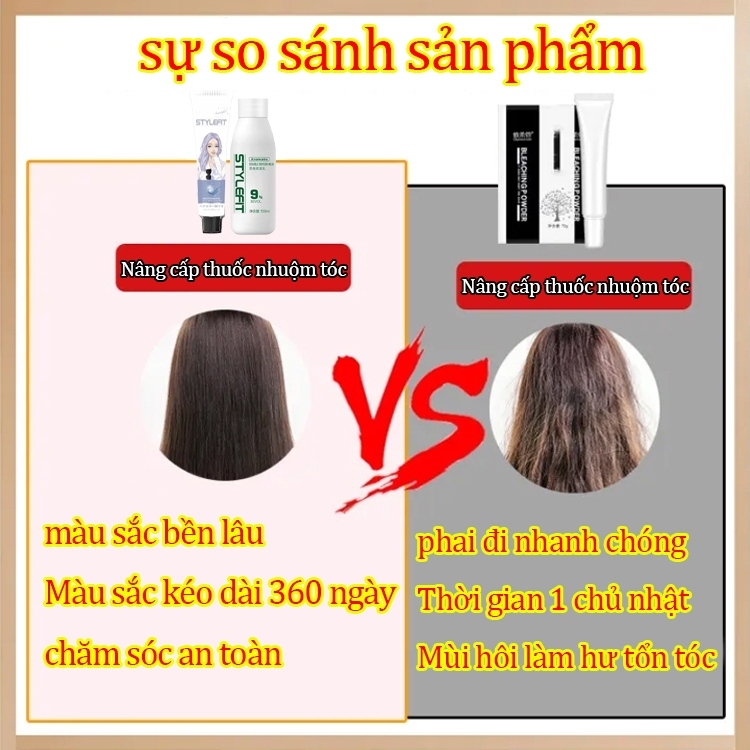 Kem nhuộm tóc che phủ tóc bạc, màu bền đẹp, dễ sử dụng, nhiều kiểu lựa chọn