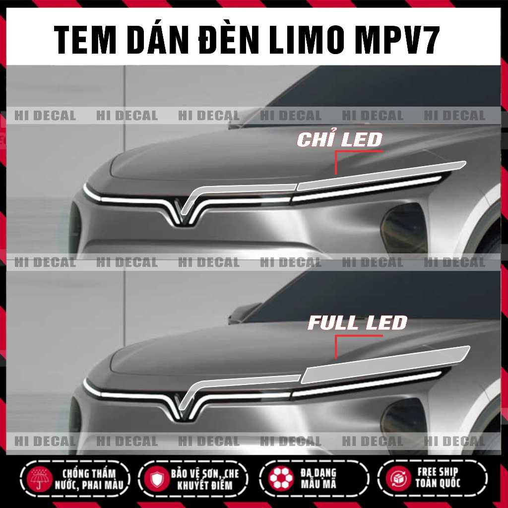 MPV7 Decal đổi màu đèn VinFast MPV7 - tem dán bảo vệ đổi màu đèn MPV7 combo dán đèn Limo MPV7 | Hidecal