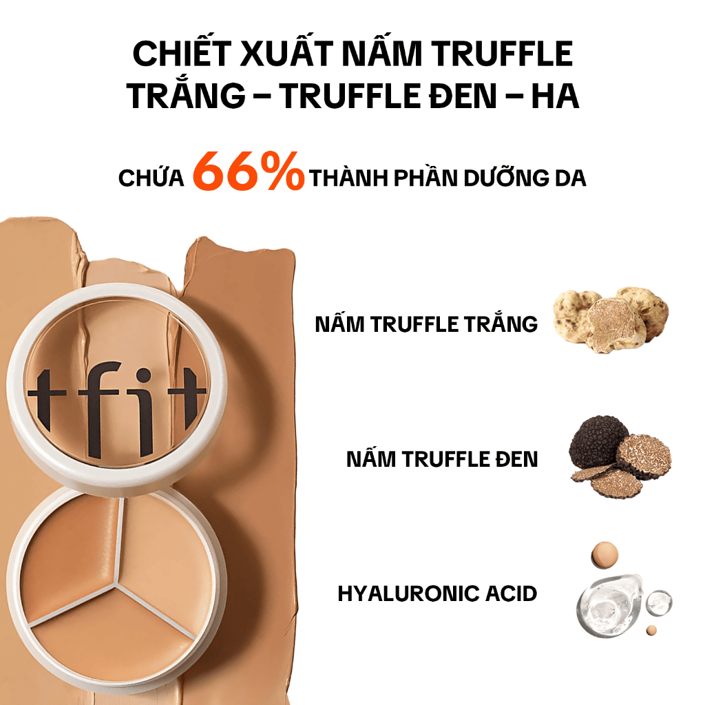 TFIT Kem che khuyết điểm 3 ô 15g độ che phủ cao, dễ dàng che thâm mắt, nám, tàn nhang