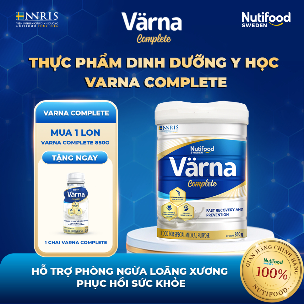 Sữa Bột Varna Complete (Tặng 1 Chai Pha Sẵn) - Hỗ Trợ Giảm Đau Nhức Xương Khớp, Hồi Phục Thể Trạng