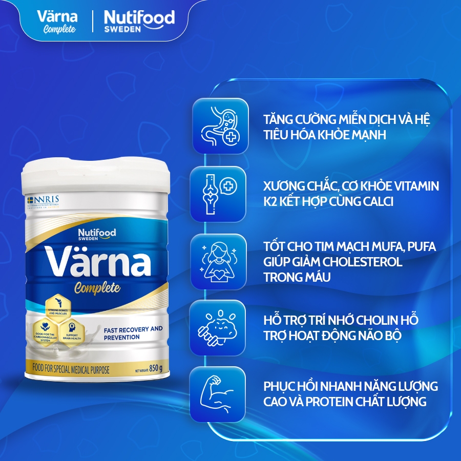 Sữa Bột Varna Complete (Tặng 1 Chai Pha Sẵn) - Hỗ Trợ Giảm Đau Nhức Xương Khớp, Hồi Phục Thể Trạng