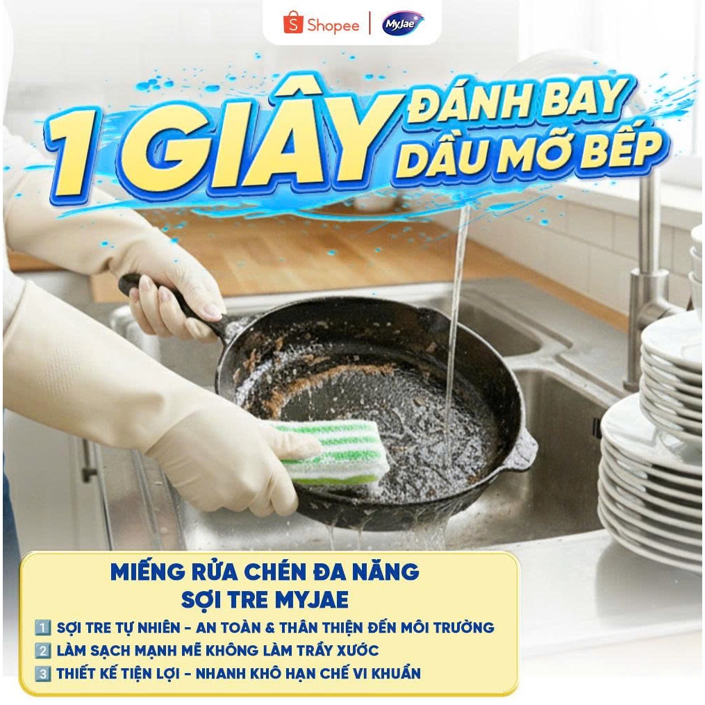 [COMBO 1 Bịch rửa chén +1 Cuộn khăn lau +1 Găng tay] Bộ sản phẩm Vệ Sinh Nhà Bếp Sạch Gọn, An Toàn, Tiện Dụng
