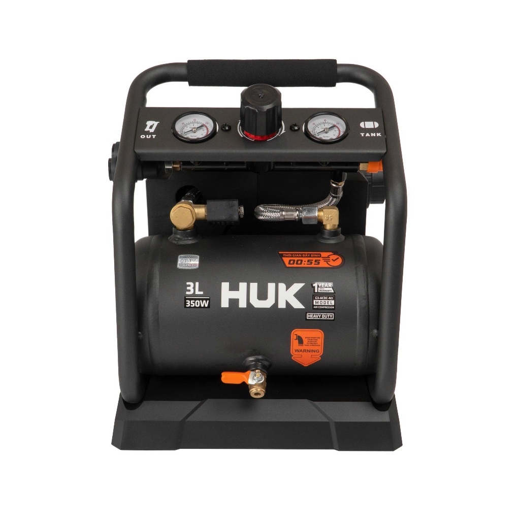 Máy Nén Khí Không Dầu 3L Dùng Pin & ĐiệnHUKAN G3-ACDC-N3 | Điện áp 21V - 220V - 8Bar -Bơm Lốp Xịt Bụi Mini - BH 12 Tháng