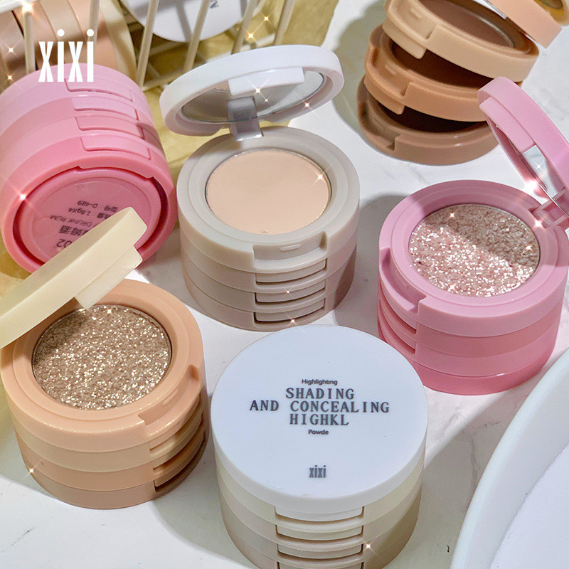 XIXI D489 Bảng Phấn Mắt 4 Ô Lì & Nhũ, Lên Màu Chuẩn, Phấn Mịn Dễ Tán, Eyeshadow Trang Điểm Mắt