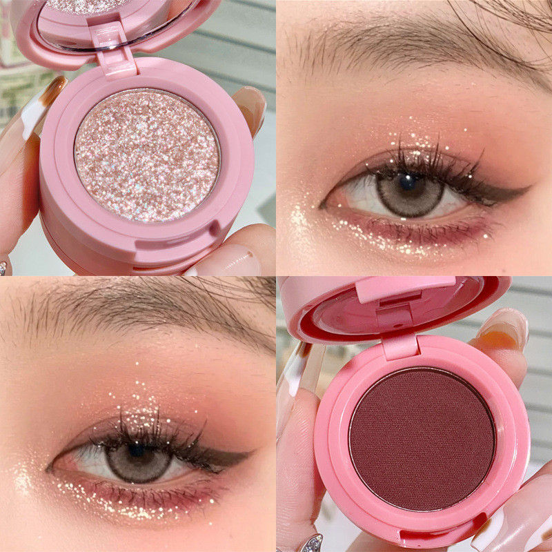 XIXI D489 Bảng Phấn Mắt 4 Ô Lì & Nhũ, Lên Màu Chuẩn, Phấn Mịn Dễ Tán, Eyeshadow Trang Điểm Mắt
