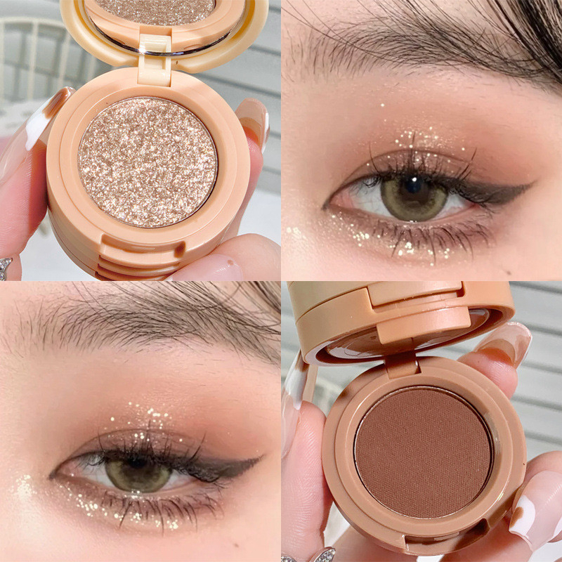 XIXI D489 Bảng Phấn Mắt 4 Ô Lì & Nhũ, Lên Màu Chuẩn, Phấn Mịn Dễ Tán, Eyeshadow Trang Điểm Mắt