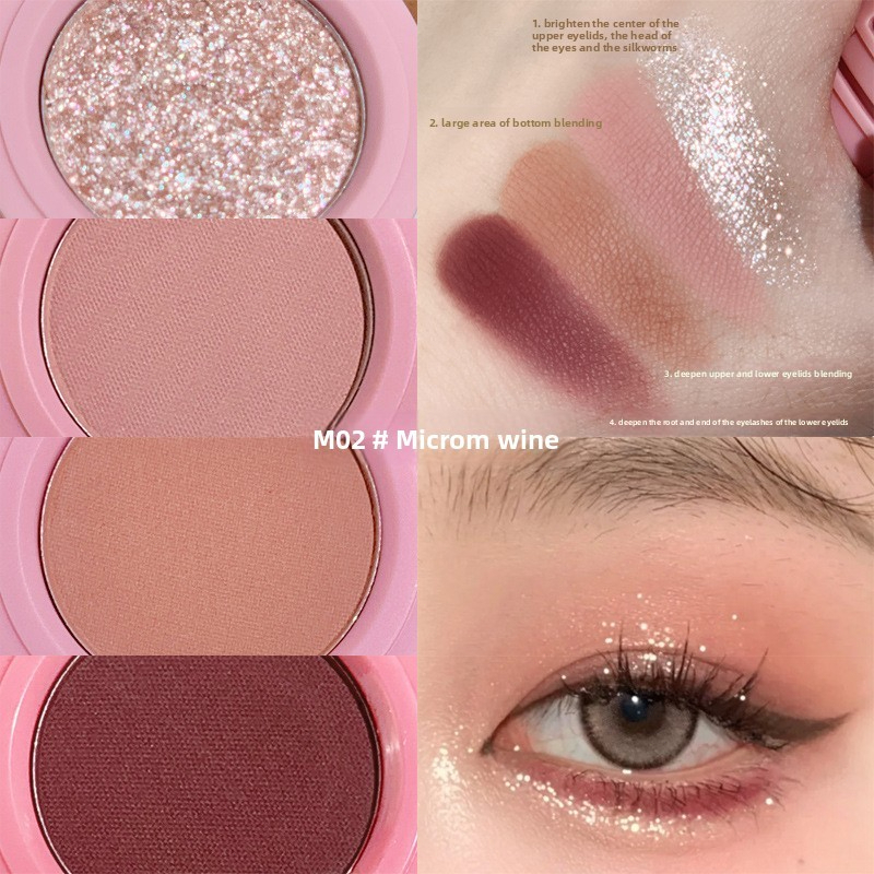 XIXI D489 Bảng Phấn Mắt 4 Ô Lì & Nhũ, Lên Màu Chuẩn, Phấn Mịn Dễ Tán, Eyeshadow Trang Điểm Mắt