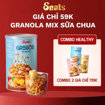 [MUA 2 GIÁ CHỈ 59K]HSD 04/2026- Granola Siêu Hạt Sữa Chua Sấy 300Gr - Ngũ Cốc Mix 10 Loại Ăn Sáng, Ăn Kiêng Healthy