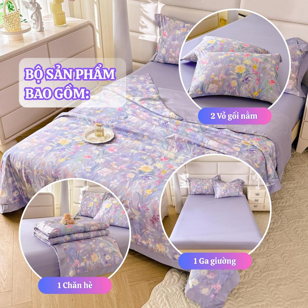 Bộ Chăn Ga Gối Lụa Thái 4 Món DigiSilk™ New 2026 – In Kỹ Thuật Số Cao Cấp An Như Bedding