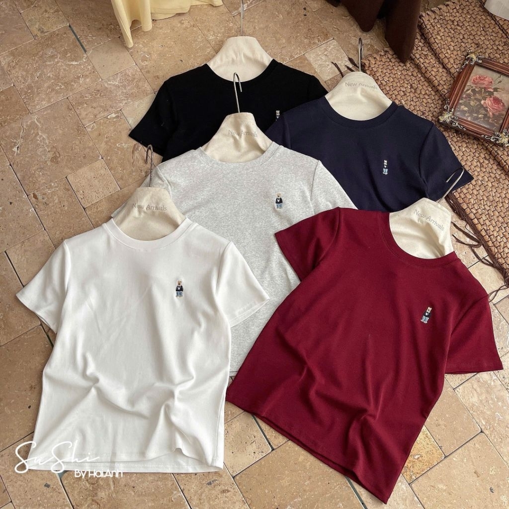 [𝑯𝒂 𝑨𝒏𝒉] Áo Cộc Phông Trơn Tang Gấu Ngực QCL1