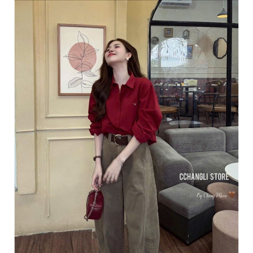 [𝑯𝒂 𝑨𝒏𝒉] Áo Sơ Mi Tang Chữ Sao Ngực QCL1