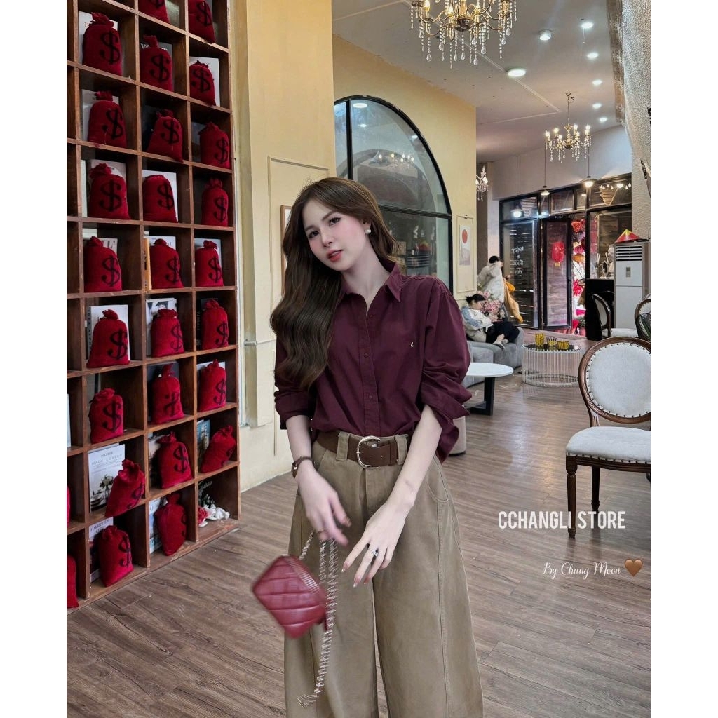[𝑯𝒂 𝑨𝒏𝒉] Áo Sơ Mi Tang Chữ Sao Ngực QCL1